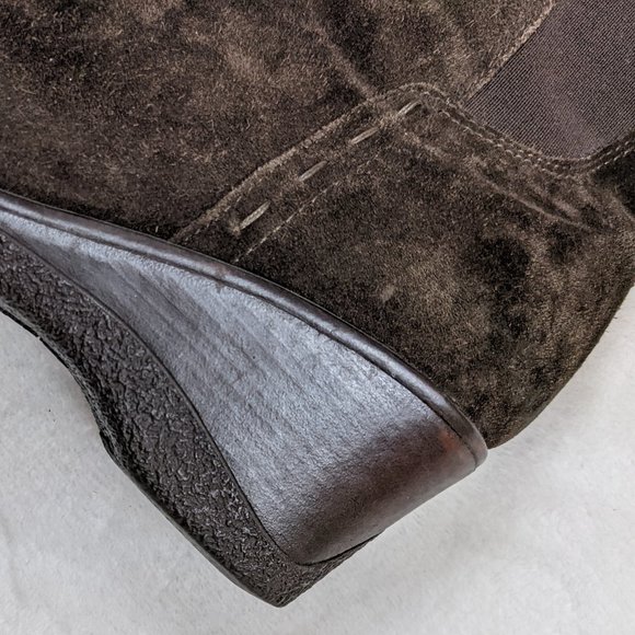 Aquatilia suede boots chocolate brown elastic calf - Picture 7 of 12